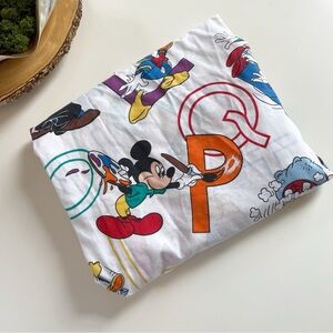 Vintage 90s Dundee Disney Baby Fitted Twin Sheet, ABC, Mickey Mouse